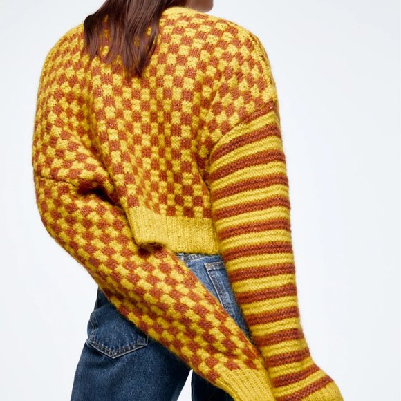 Zara Combination Jacquard Knit Cardigan S - Picture 5 of 8